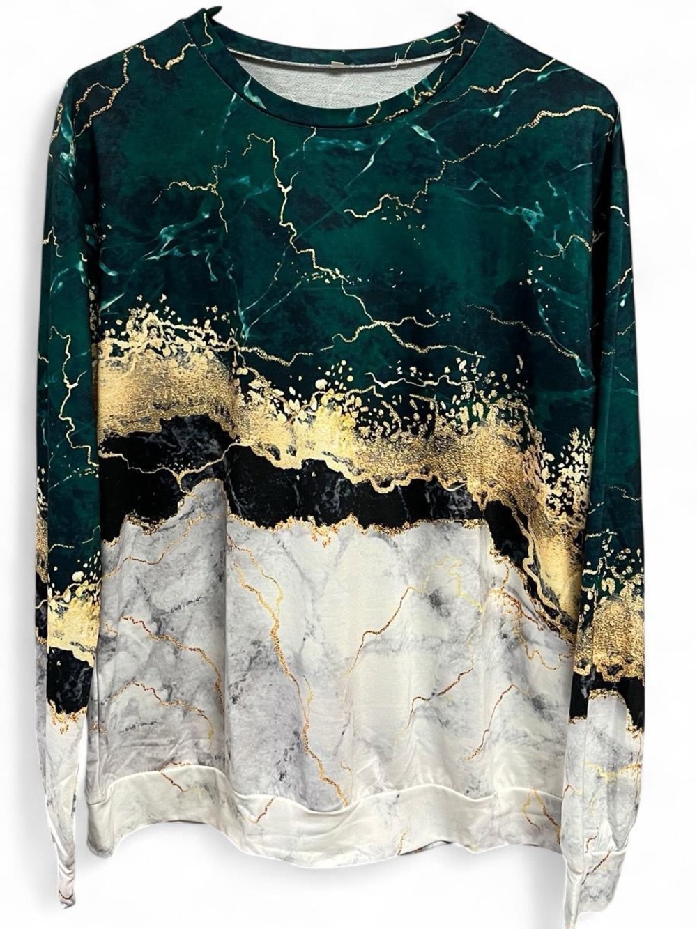 Marble Geode Graphic Pullover Sweatshirt Size Large